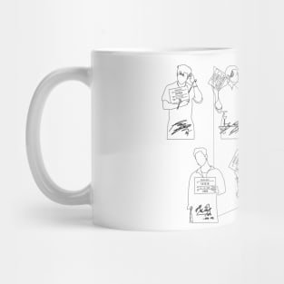 BTS Member Sketch Line Art Fanmade Merch & Accessories Mug